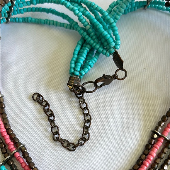 Handmade Indian Multicolor Seabead Bib Necklace - Picture 16 of 16